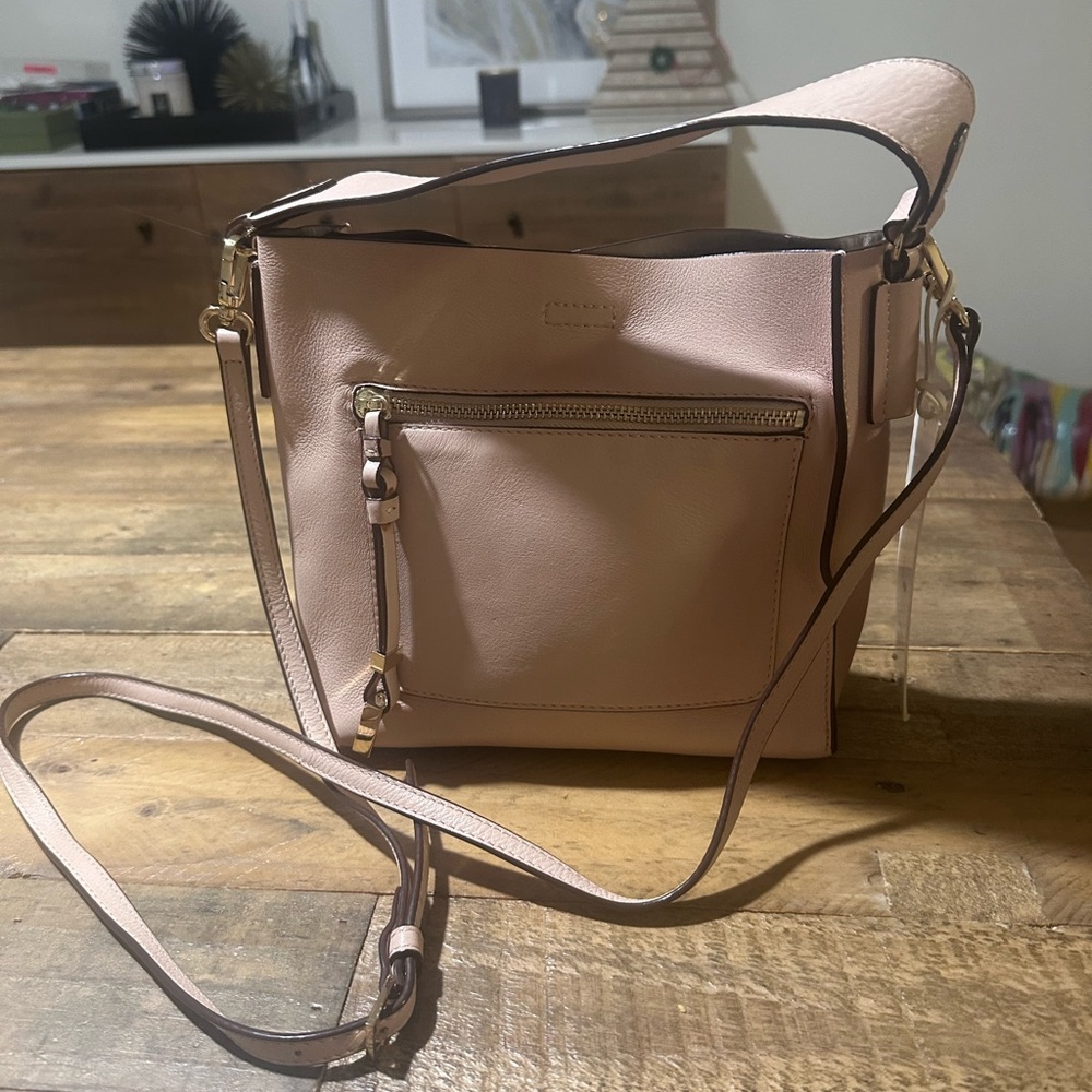 Cate Riley -  Leather Crossbody Bag in Blush